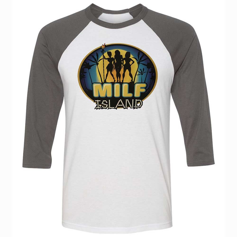 Unisex 3/4 Baseball Tee - 5VPRWUKY - White/Asphalt - 2