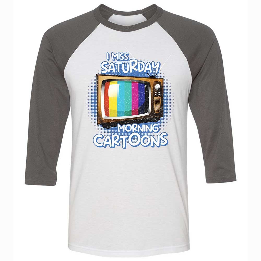 Unisex 3/4 Baseball Tee - D3JLVLP7 - White/Asphalt - 2