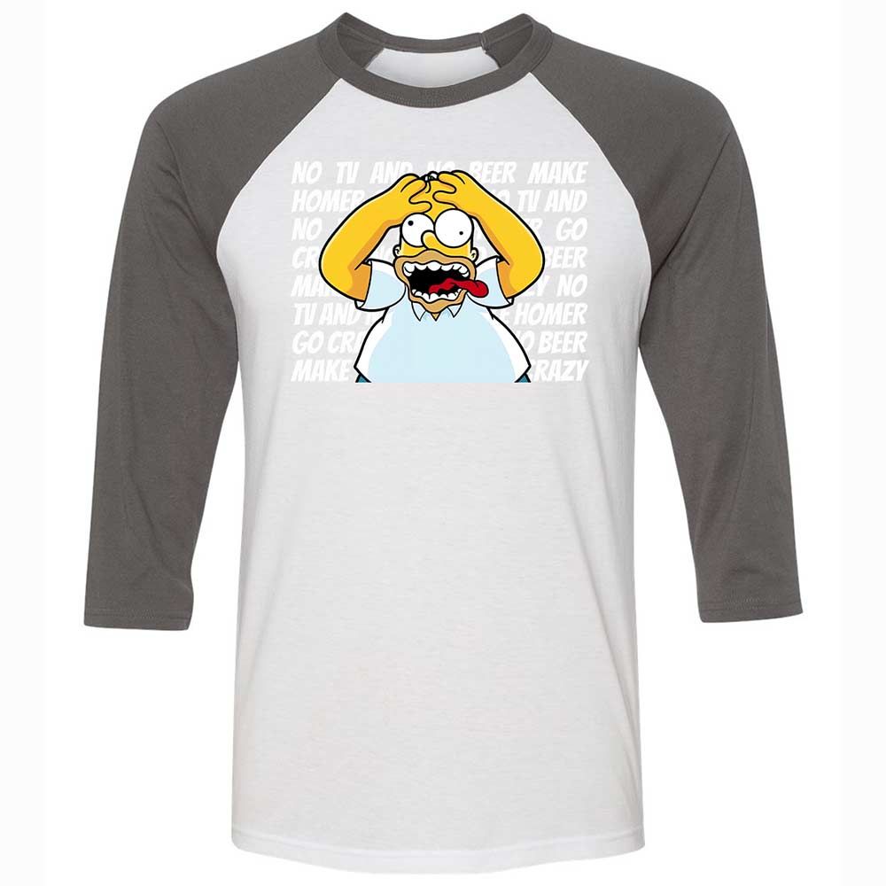 No TV and No Beer Make Homer Go Crazy - White/Asphalt - 2