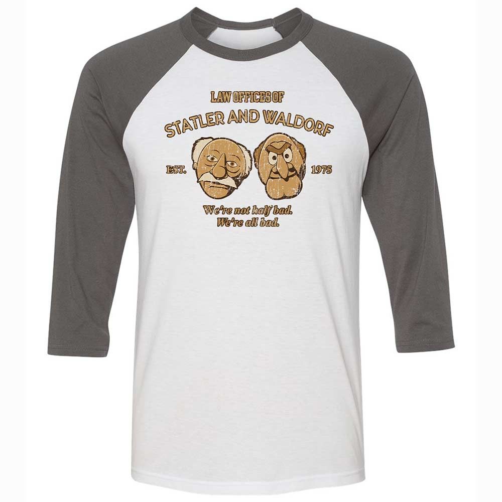 Unisex 3/4 Baseball Tee - B1F2XEC6 - White/Asphalt - 2