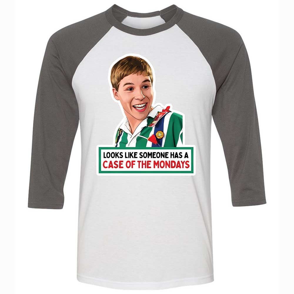 Unisex 3/4 Baseball Tee - BRG3Y9LG - White/Asphalt - 2