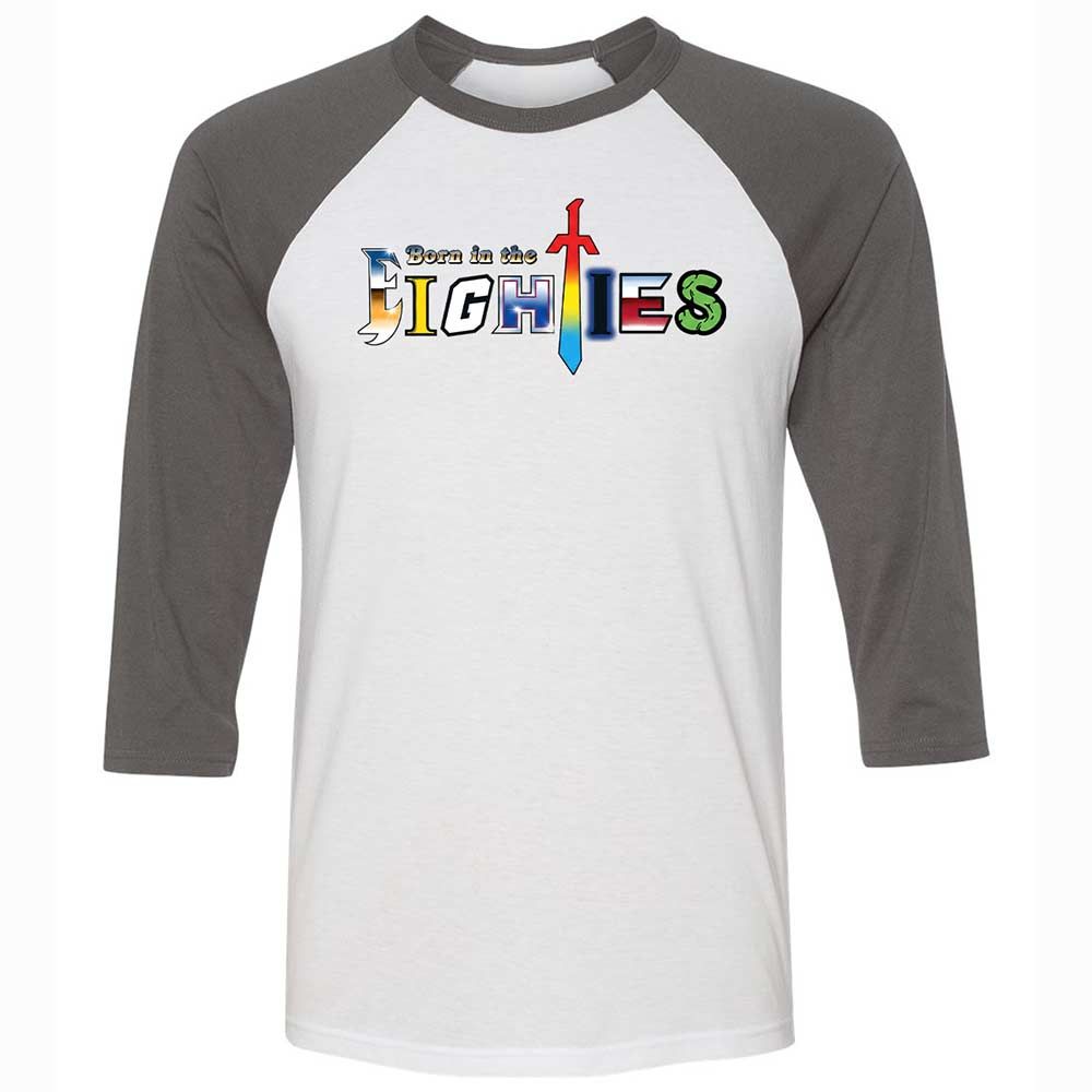 Unisex 3/4 Baseball Tee - 7Q1PJKYG - White/Asphalt - 2