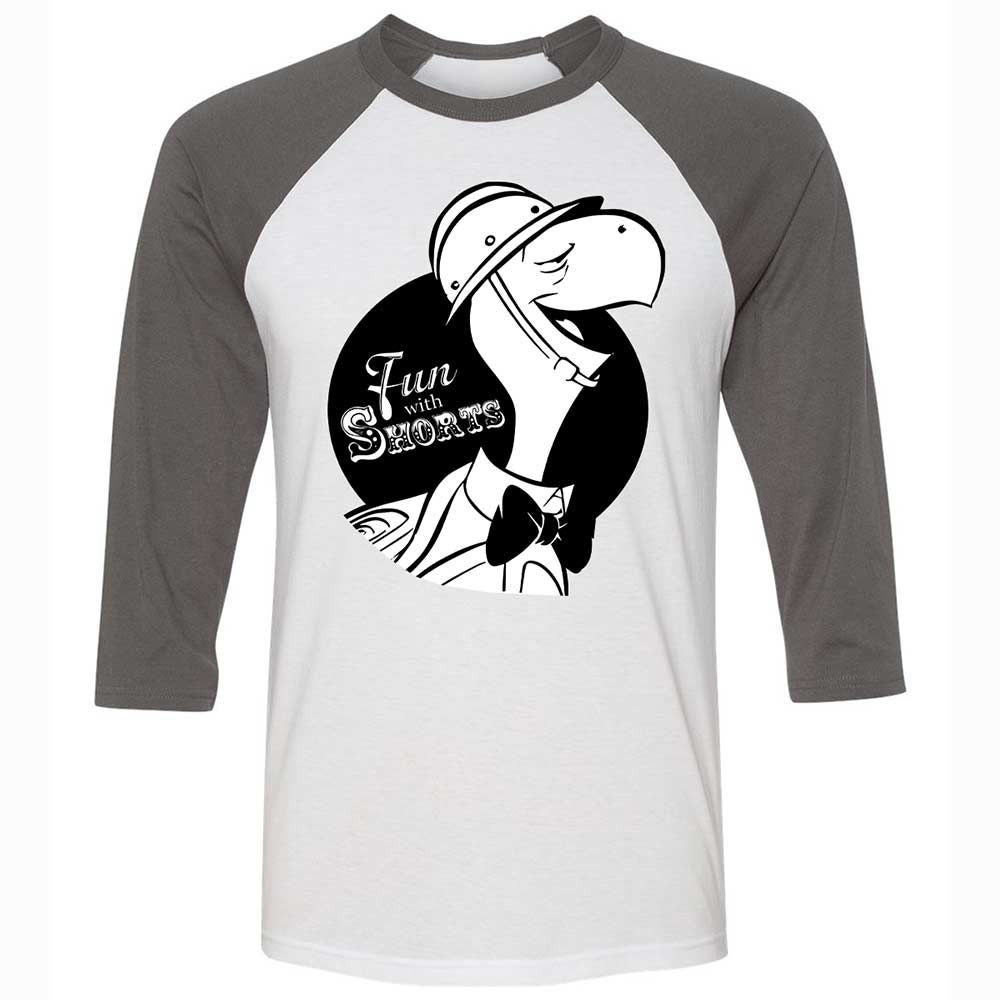 Unisex 3/4 Baseball Tee - EUAPHMNB - White/Asphalt - 2