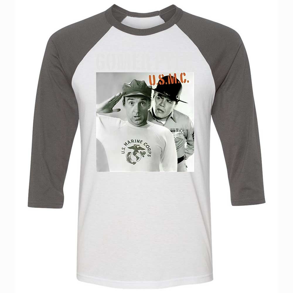 Unisex 3/4 Baseball Tee - 9HCSVQ4T - White/Asphalt - 2