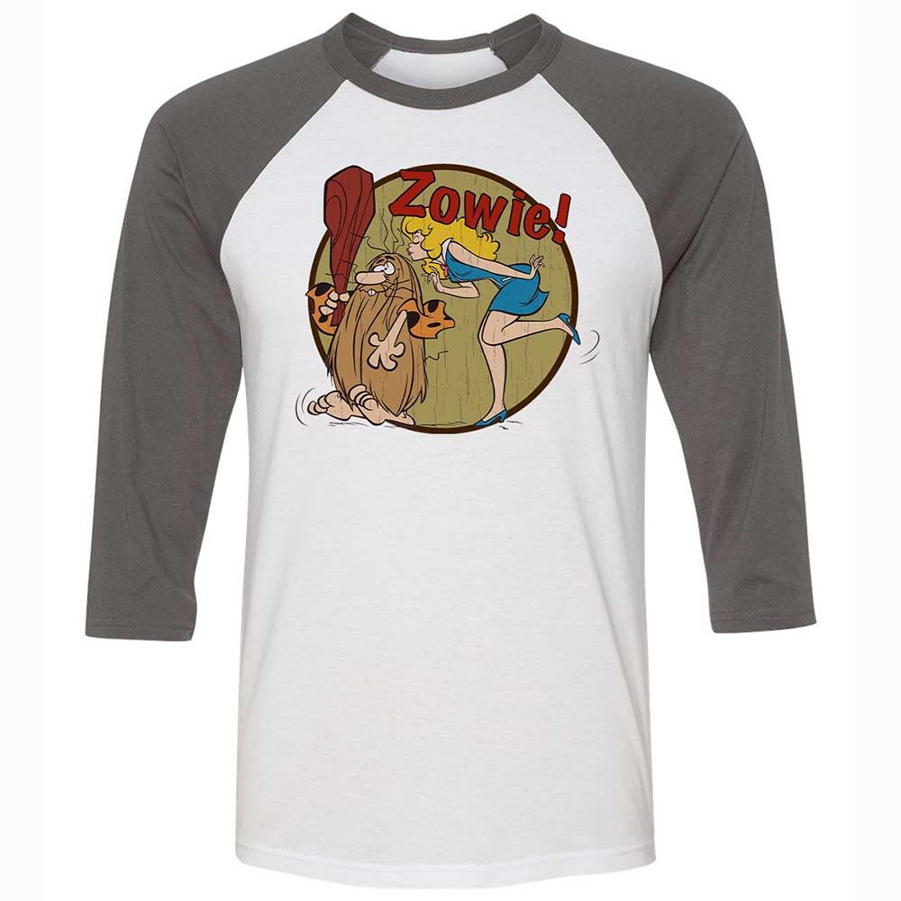 Unisex 3/4 Baseball Tee - KZCTSA4S - White/Asphalt - 2
