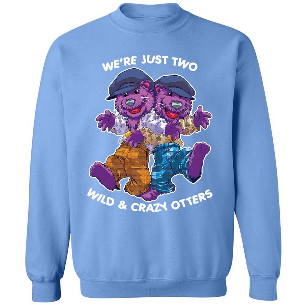 Two wild & crazy otters - Carolina Blue - 20