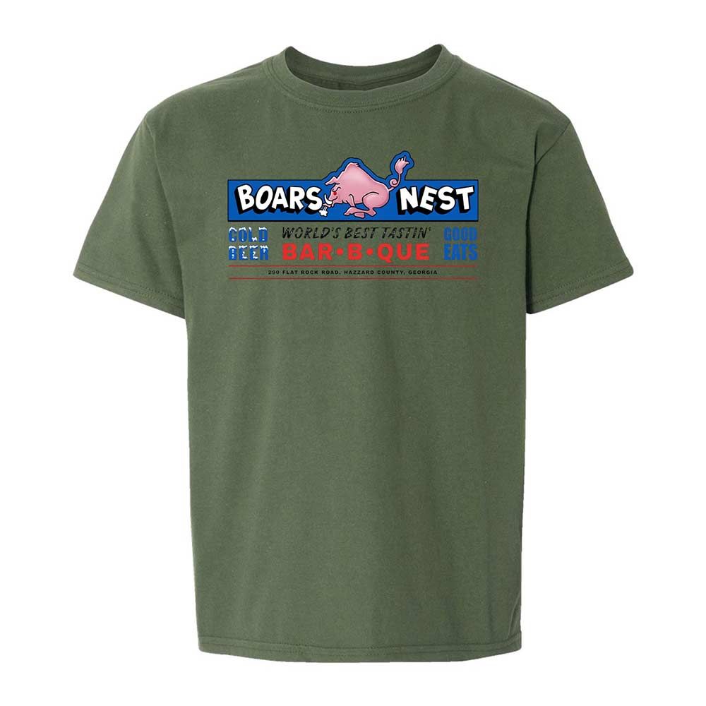 Kids T-Shirt - White - Military Green - 20
