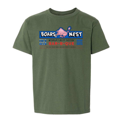 Kids T-Shirt - White - Military Green - 20