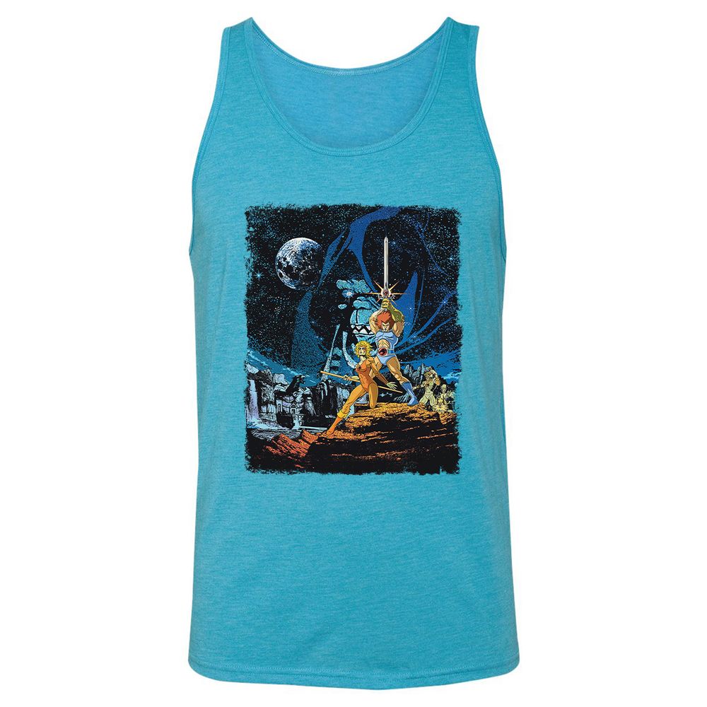 Unisex Jersey Tank - QXV65ZJK - Aqua Triblend - 3
