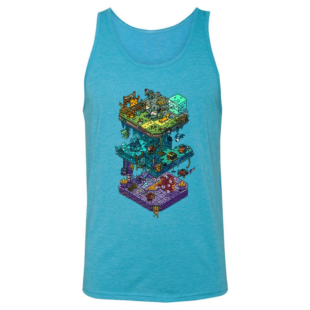 Unisex Jersey Tank - QCRRYWCL - Aqua Triblend - 3