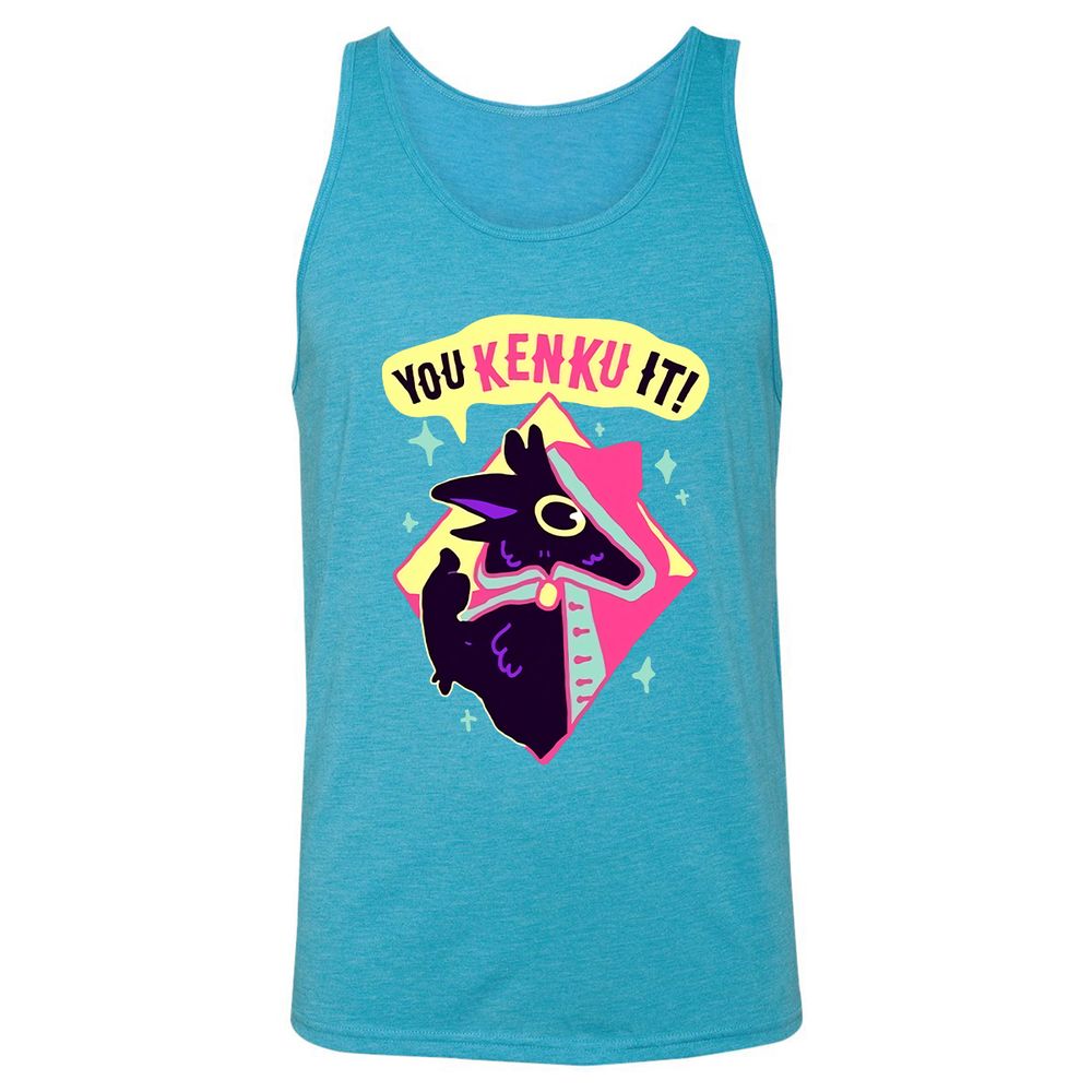 Unisex Jersey Tank - TLHKCDQC - Aqua Triblend - 3