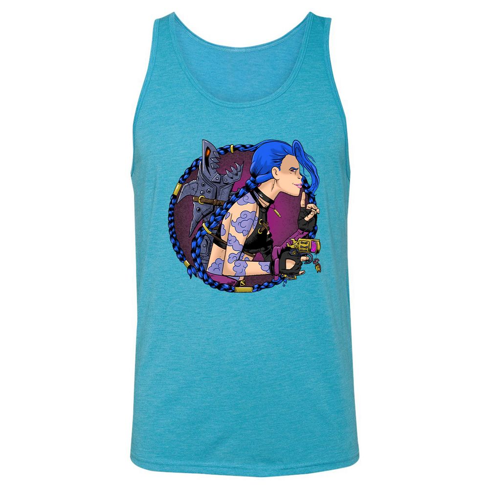 Unisex Jersey Tank - 83F31PBF - Aqua Triblend - 3