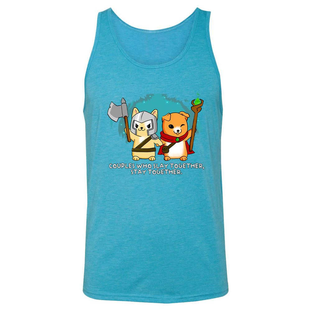 Unisex Jersey Tank - M8ZU53QG - Aqua Triblend - 3