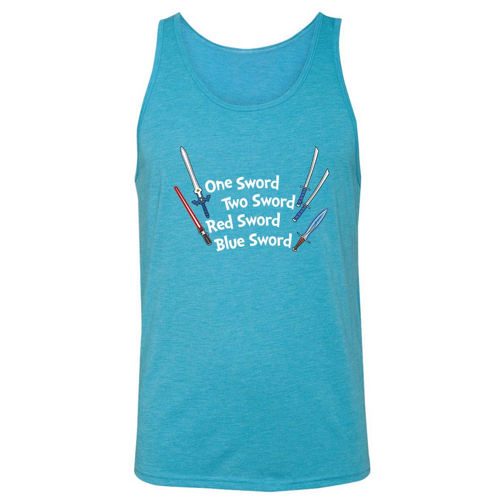 Unisex Jersey Tank - QZND379H - Aqua Triblend - 3