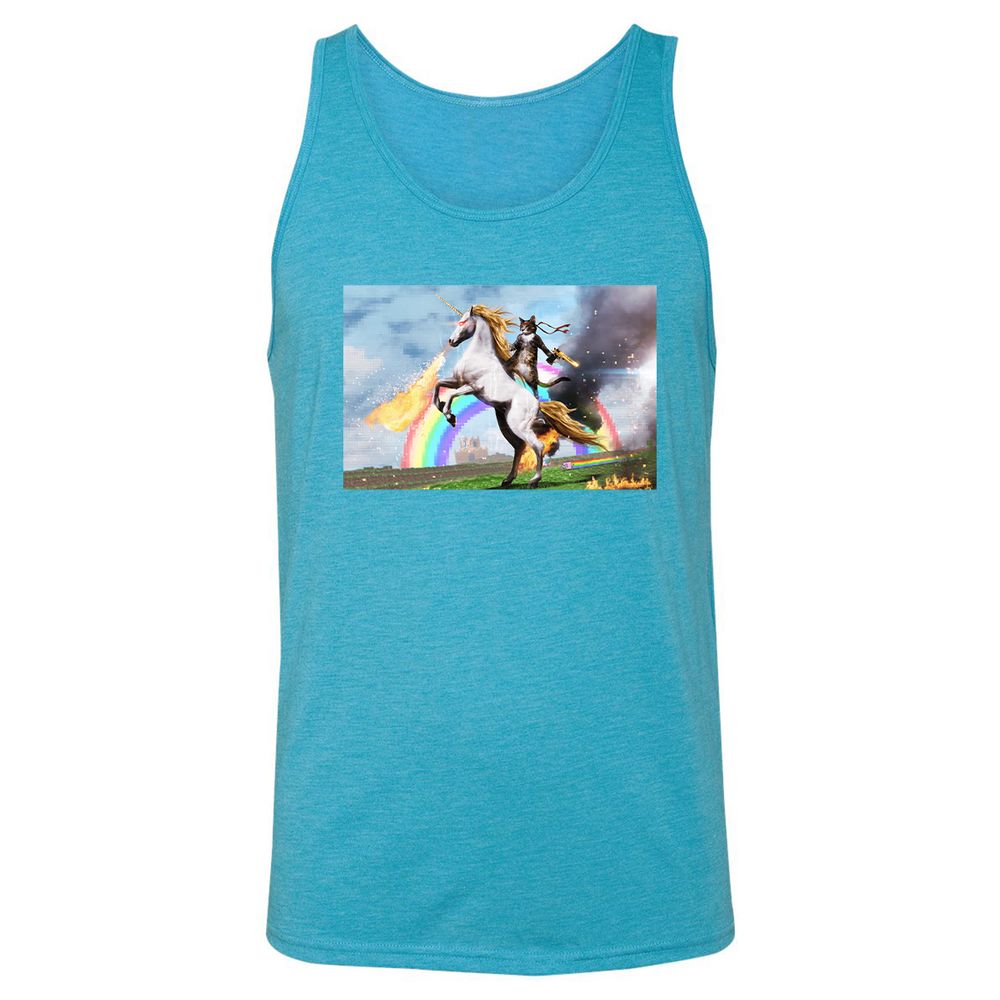 Unisex Jersey Tank - 44BVCE6S - Aqua Triblend - 3