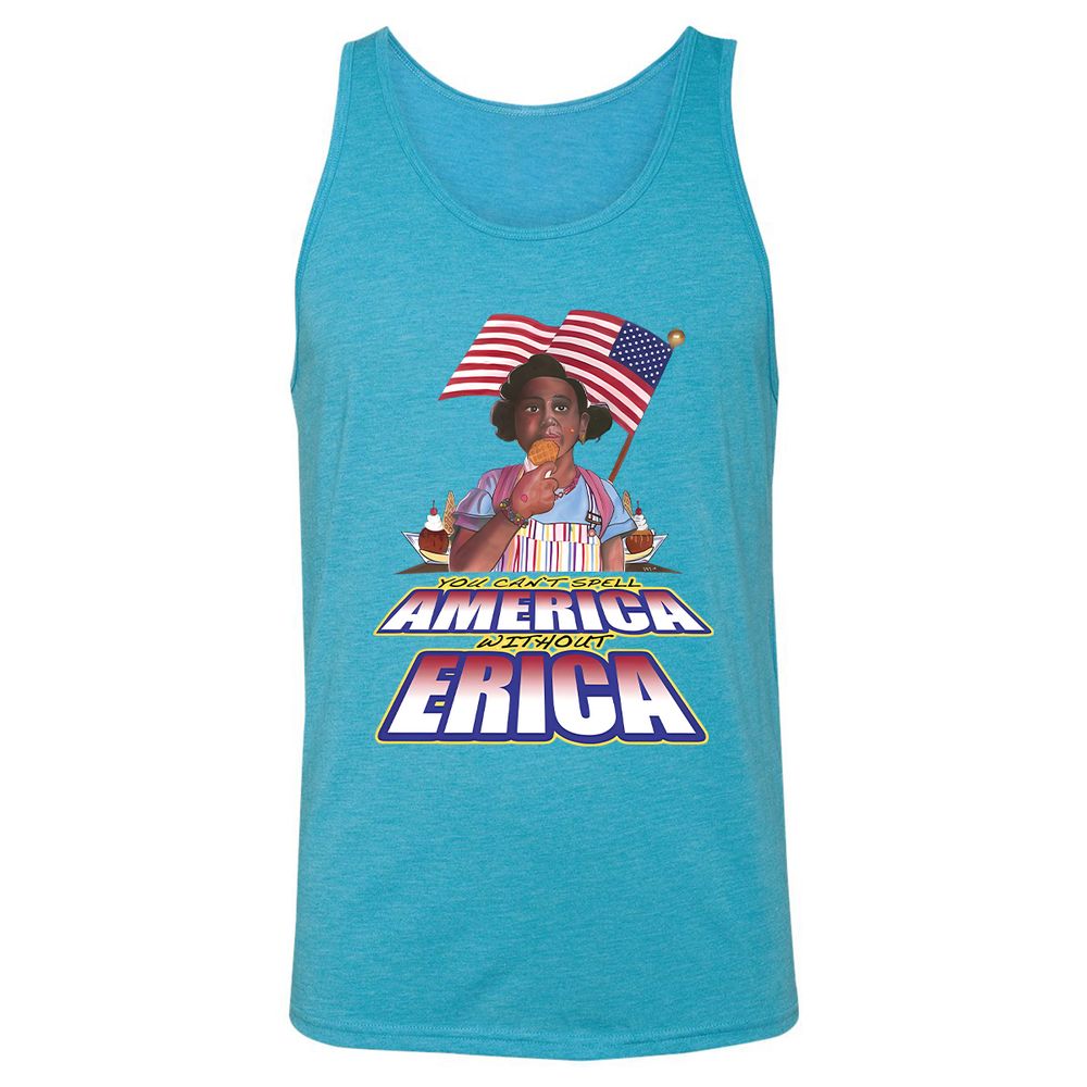 Unisex Jersey Tank - 764QF3TM - Aqua Triblend - 3