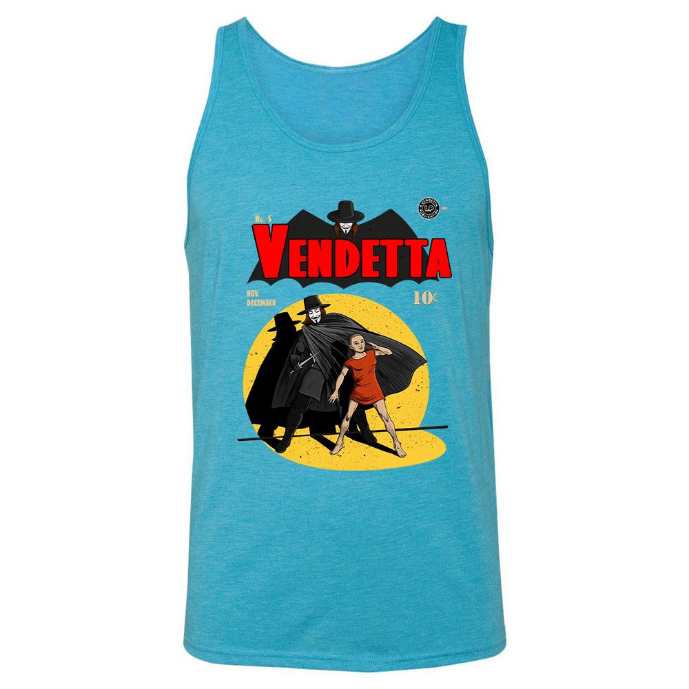 Unisex Jersey Tank - NAVY3HED - Aqua Triblend - 3