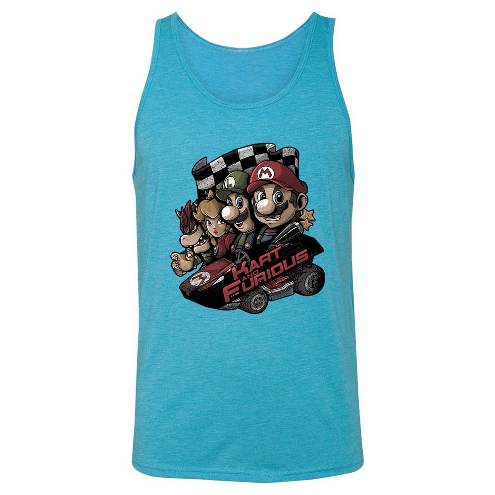Unisex Jersey Tank - C4R9AFZ1 - Aqua Triblend - 3
