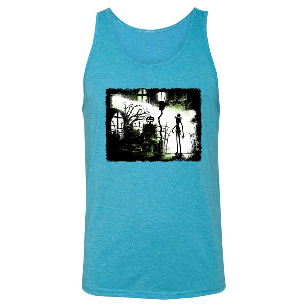 Unisex Jersey Tank - Black - Aqua Triblend - 3