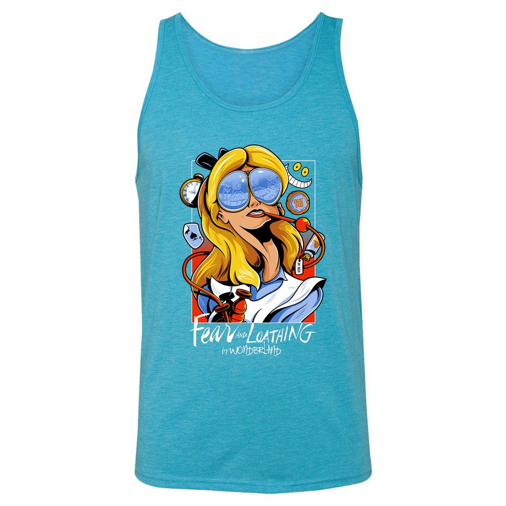 Unisex Jersey Tank - RMU9FNVQ - Aqua Triblend - 3