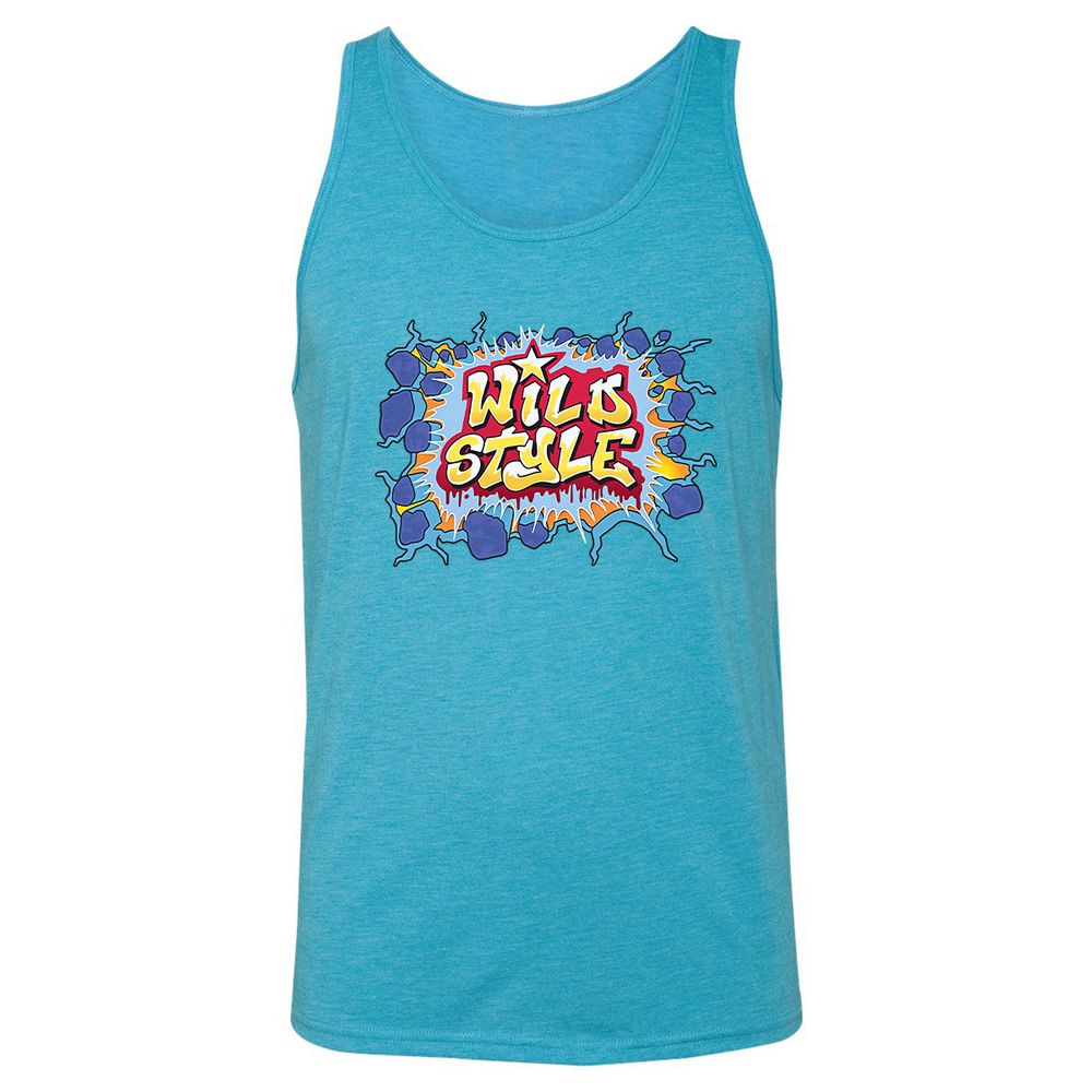 Unisex Jersey Tank - Black - Aqua Triblend - 3