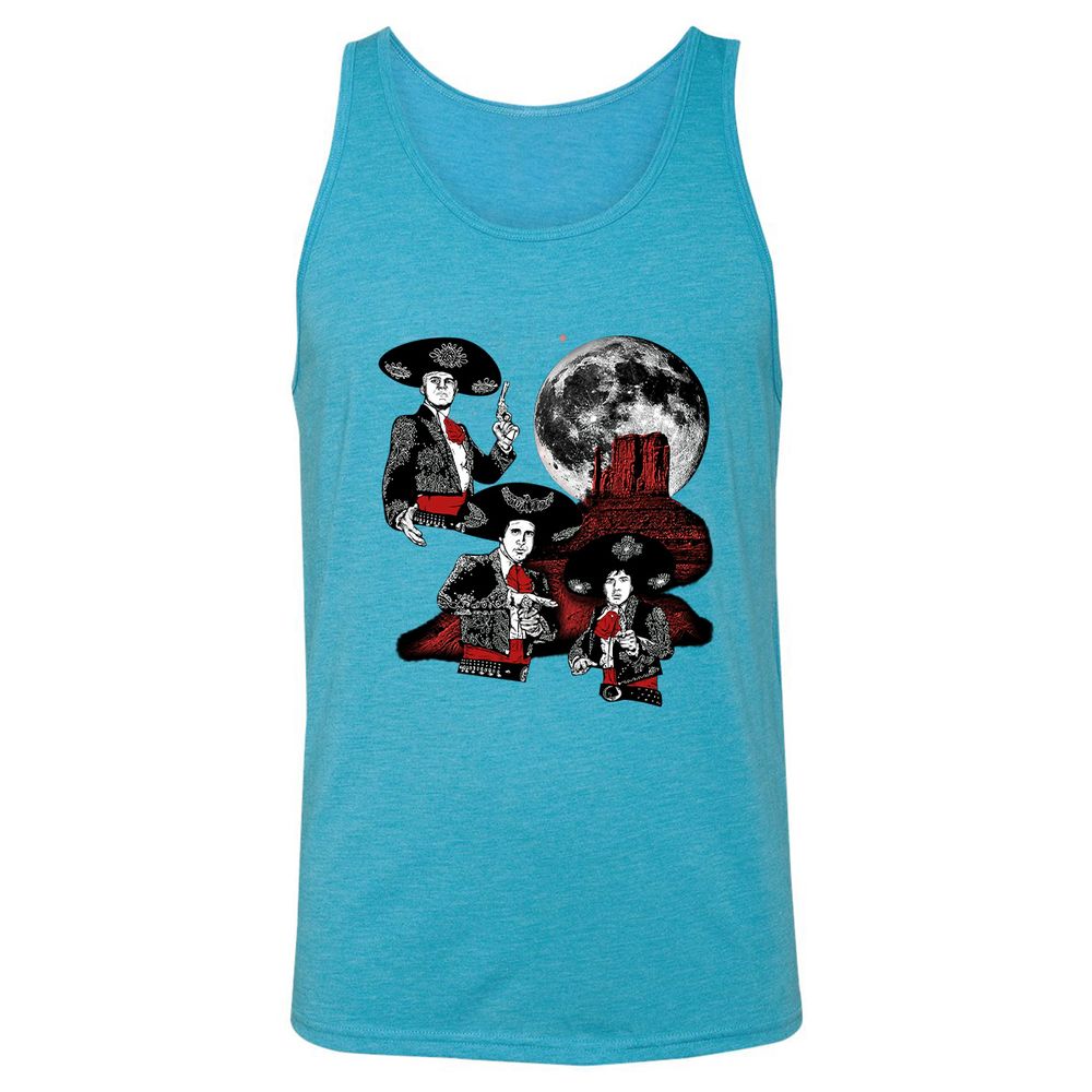 Unisex Jersey Tank - ZKMKUH89 - Aqua Triblend - 3