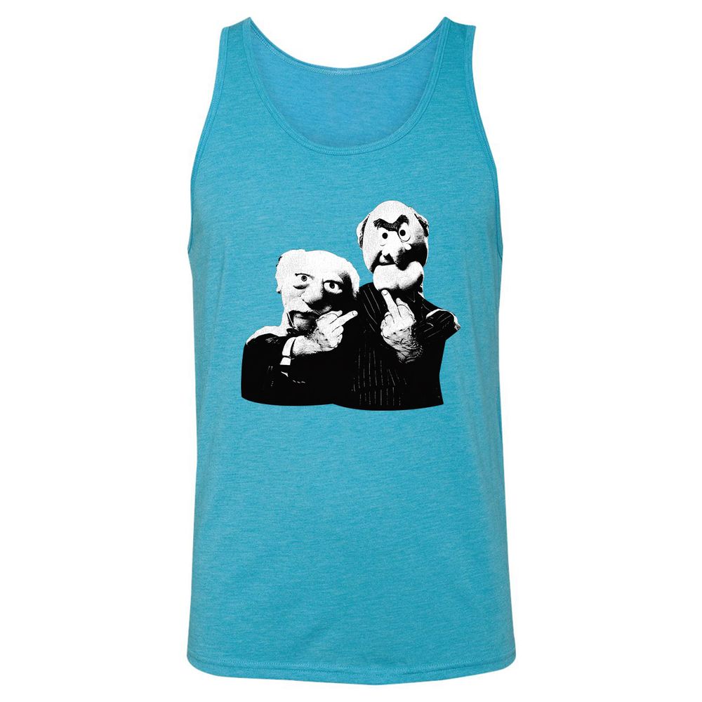 Statler and Waldorf Middle Finger - Aqua Triblend - 3