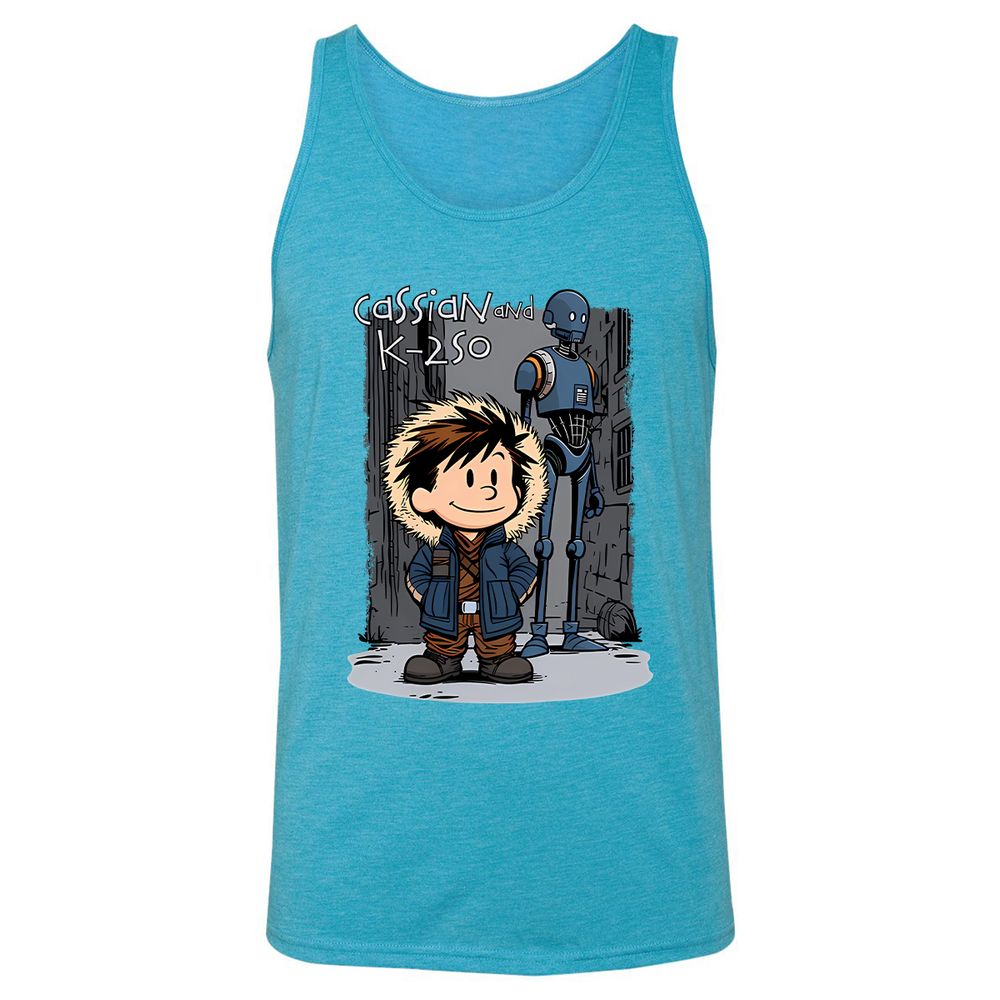 Unisex Jersey Tank - WDAVKV9X - Aqua Triblend - 3