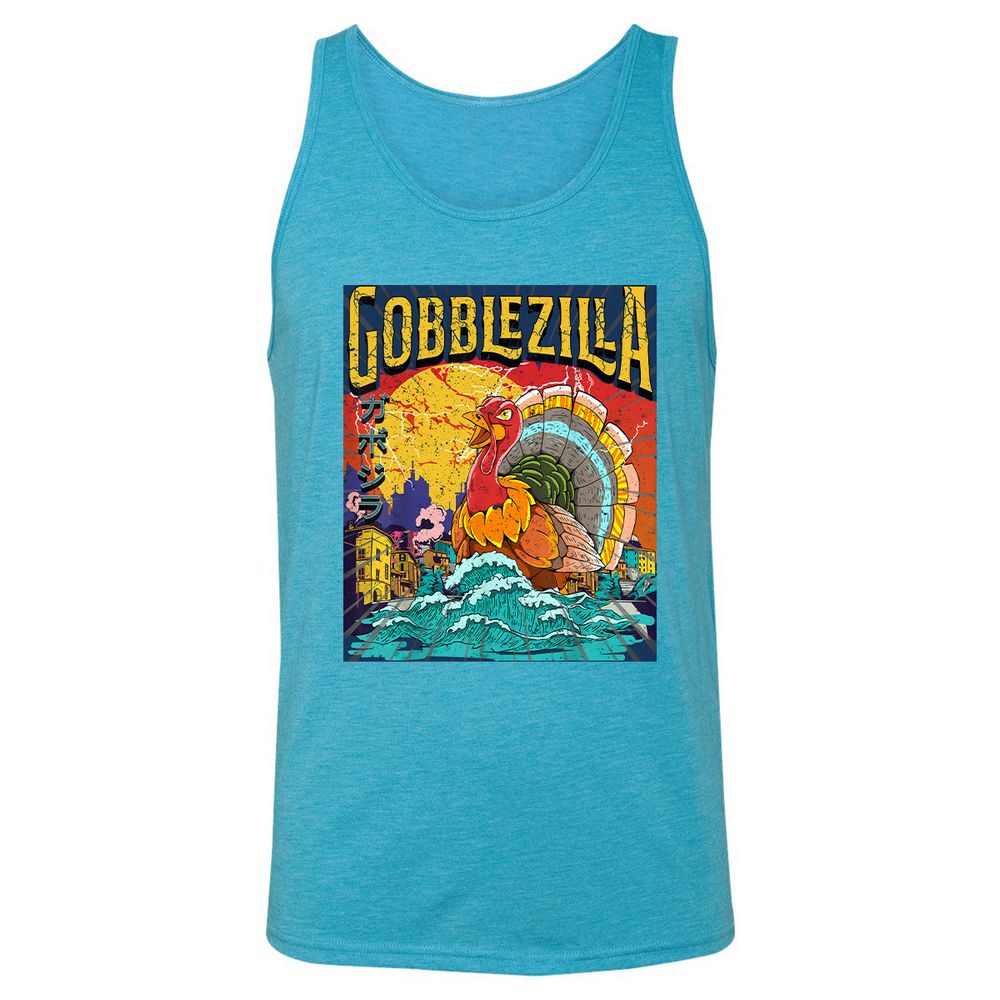 Unisex Jersey Tank - 7CRASATU - Aqua Triblend - 3