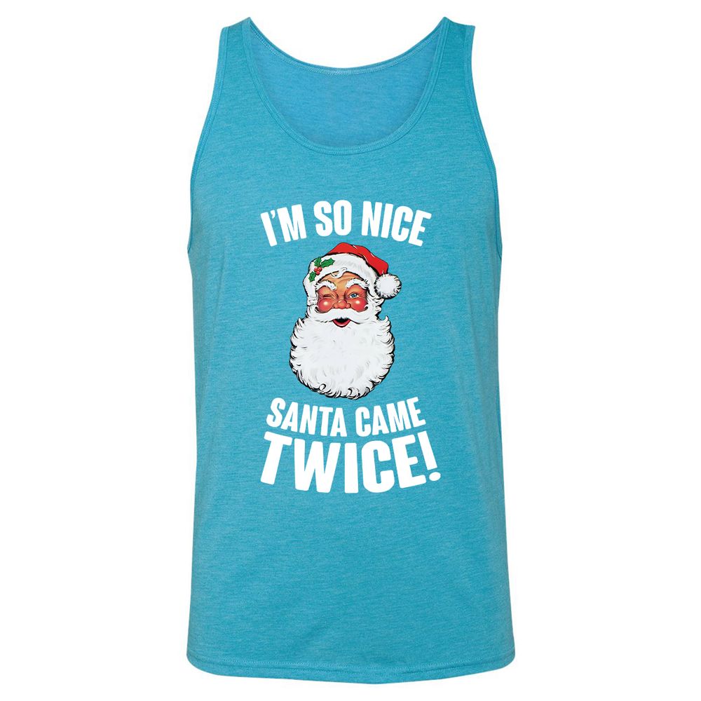 I'm So Nice Santa Came Twice! - Aqua Triblend - 3