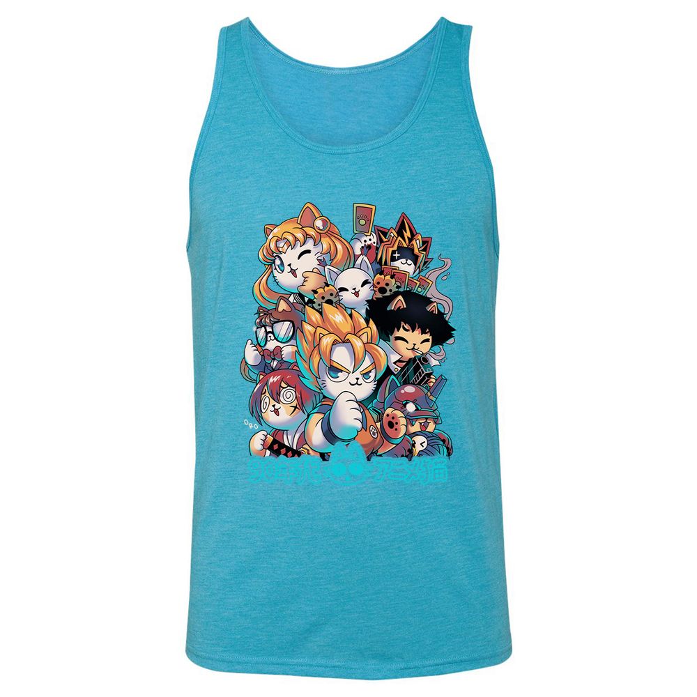 Unisex Jersey Tank - CQ3Q5LD8 - Aqua Triblend - 3