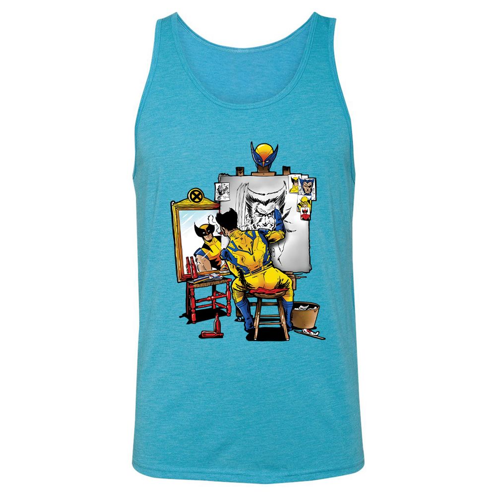 Unisex Jersey Tank - WDYBLAJN - Aqua Triblend - 3