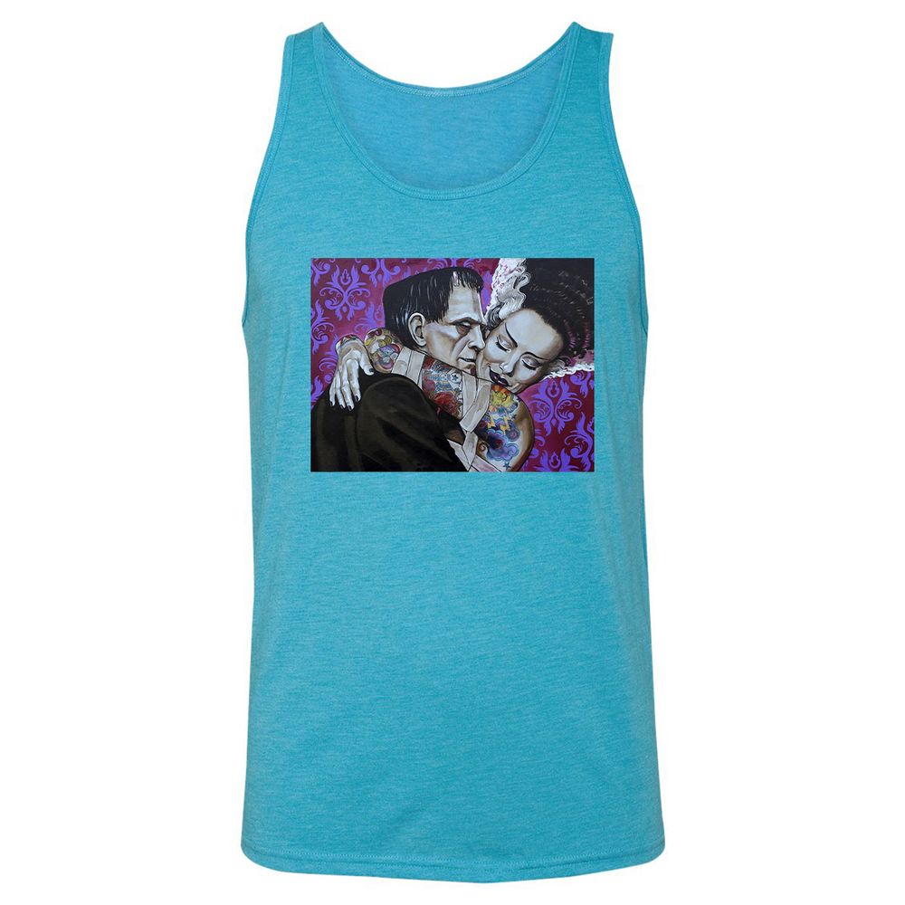 Unisex Jersey Tank - P7J1ZJ5F - Aqua Triblend - 3
