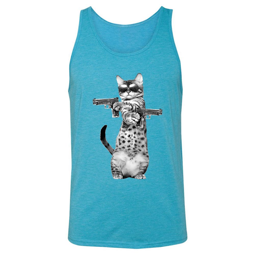 Unisex Jersey Tank - ED9XWJDL - Aqua Triblend - 3