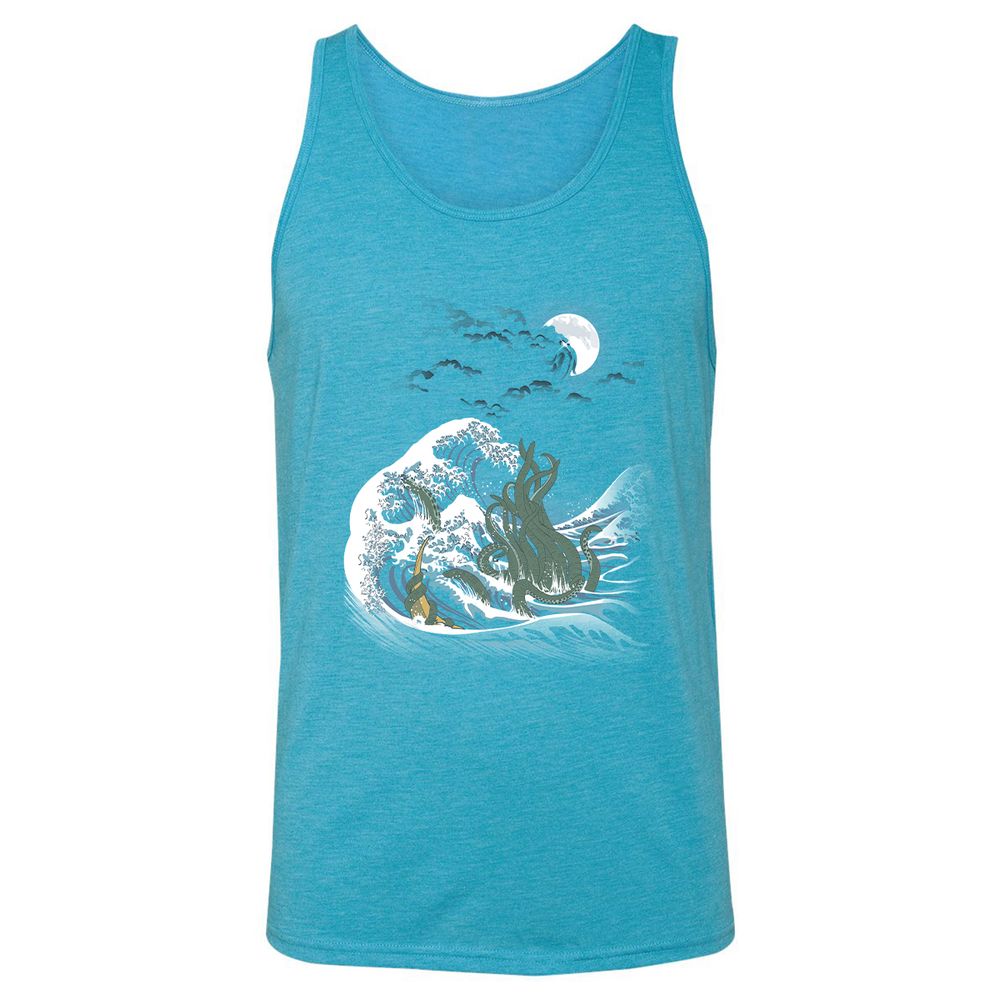 Unisex Jersey Tank - TXQU834Z - Aqua Triblend - 3