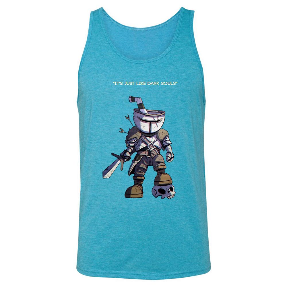 Unisex Jersey Tank - 4DRAGRXK - Aqua Triblend - 3