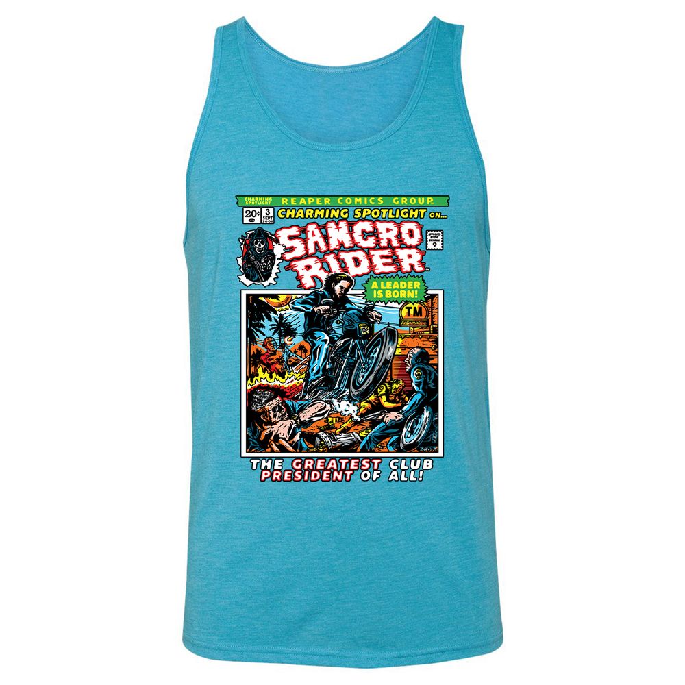 Unisex Jersey Tank - QPS9S1WF - Aqua Triblend - 3