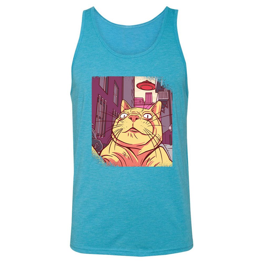 Unisex Jersey Tank - 3QUEBYNK - Aqua Triblend - 3