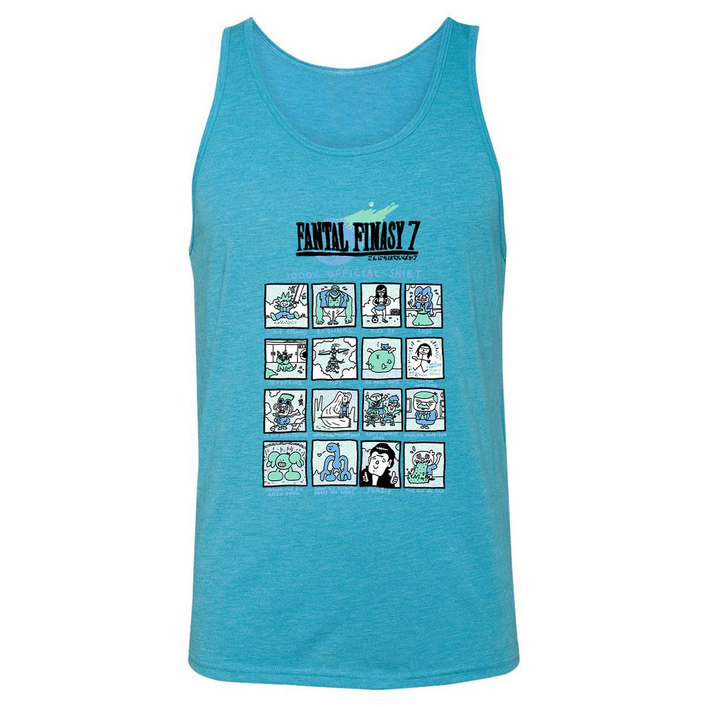 Unisex Jersey Tank - QYC28MB3 - Aqua Triblend - 3
