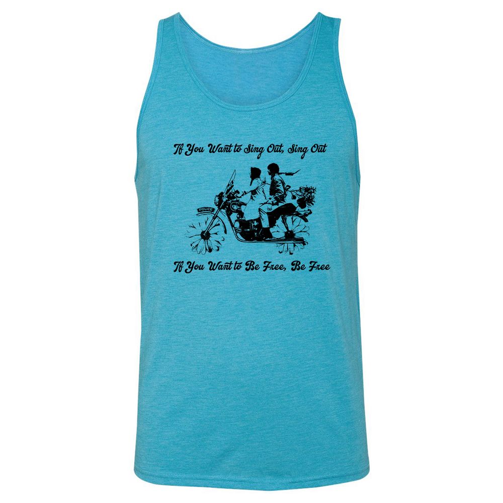 Unisex Jersey Tank - GE567YJN - Aqua Triblend - 3