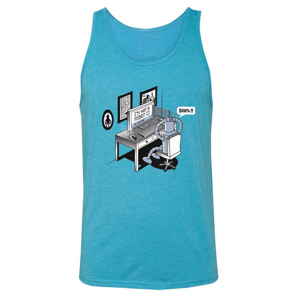Unisex Jersey Tank - PFQBG3ZW - Aqua Triblend - 3