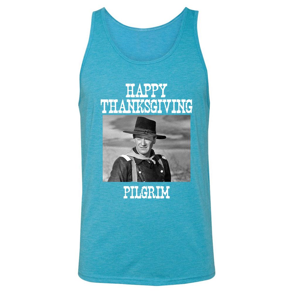 THANKSGIVING PILGRIM - Aqua Triblend - 3