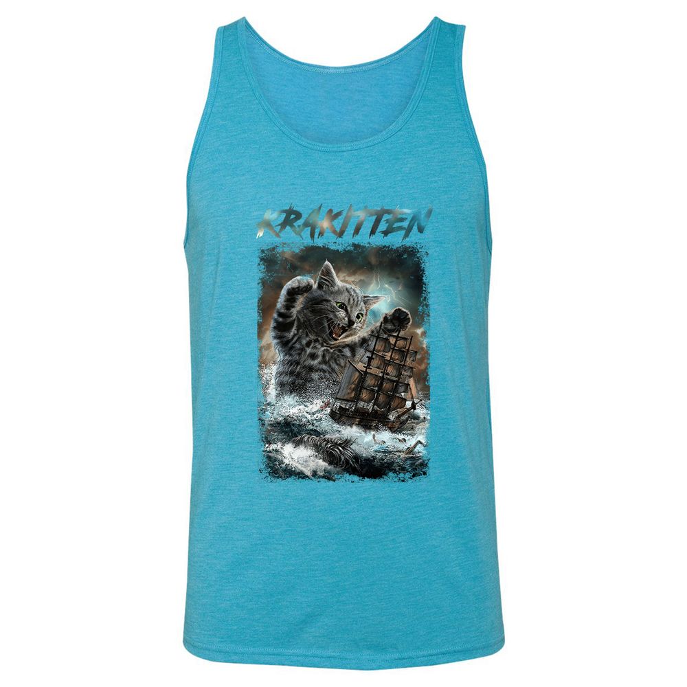 Unisex Jersey Tank - 4JASA32Y - Aqua Triblend - 3