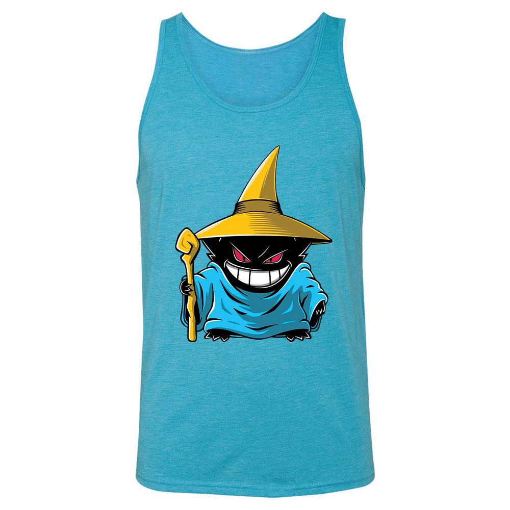 Unisex Jersey Tank - Black - Aqua Triblend - 3