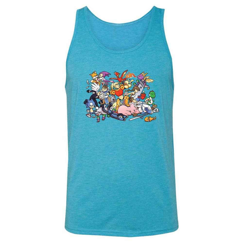 Unisex Jersey Tank - Y4UBG248 - Aqua Triblend - 3