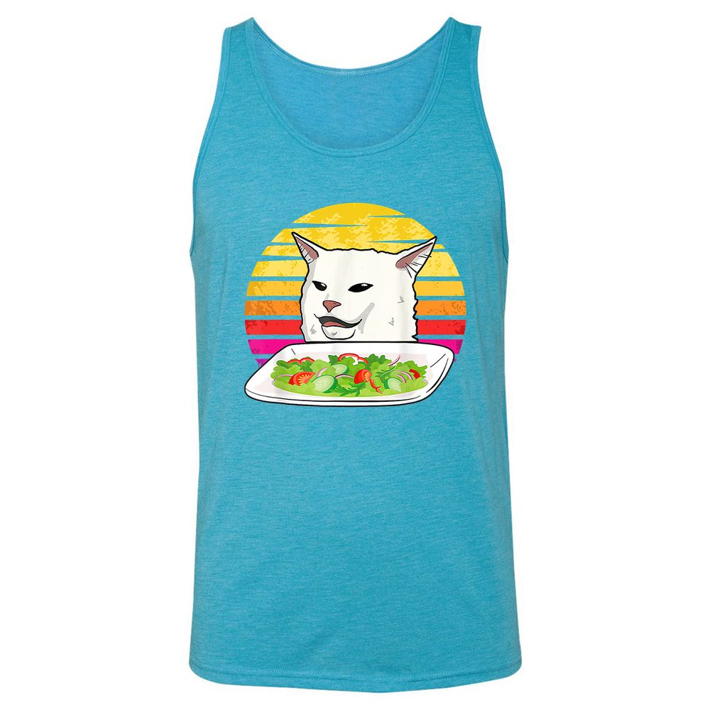 Unisex Jersey Tank - CAKEYZGC - Aqua Triblend - 3