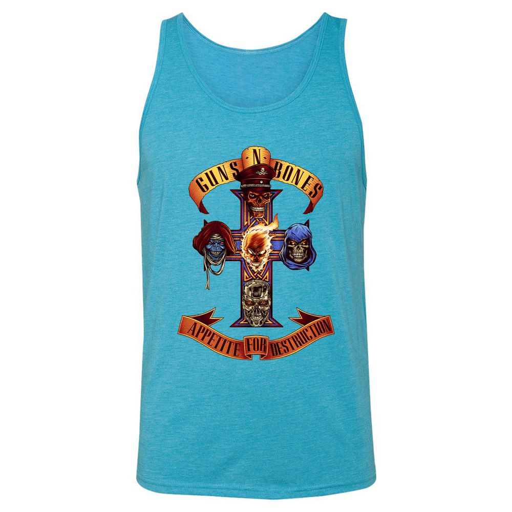 Unisex Jersey Tank - Q51MAB3U - Aqua Triblend - 3
