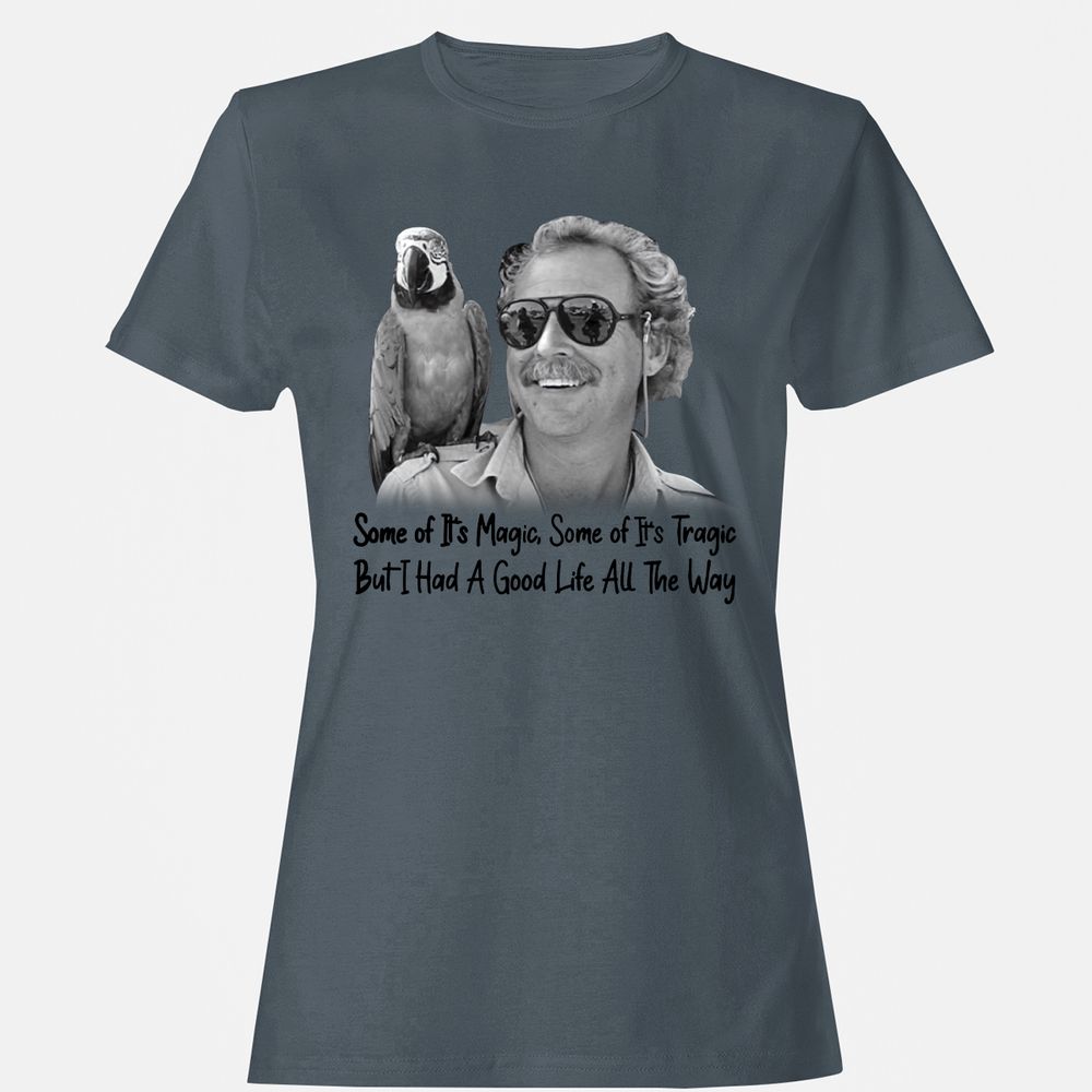 Women's T-Shirt - B5YGJ9PZ - Charcoal - 3