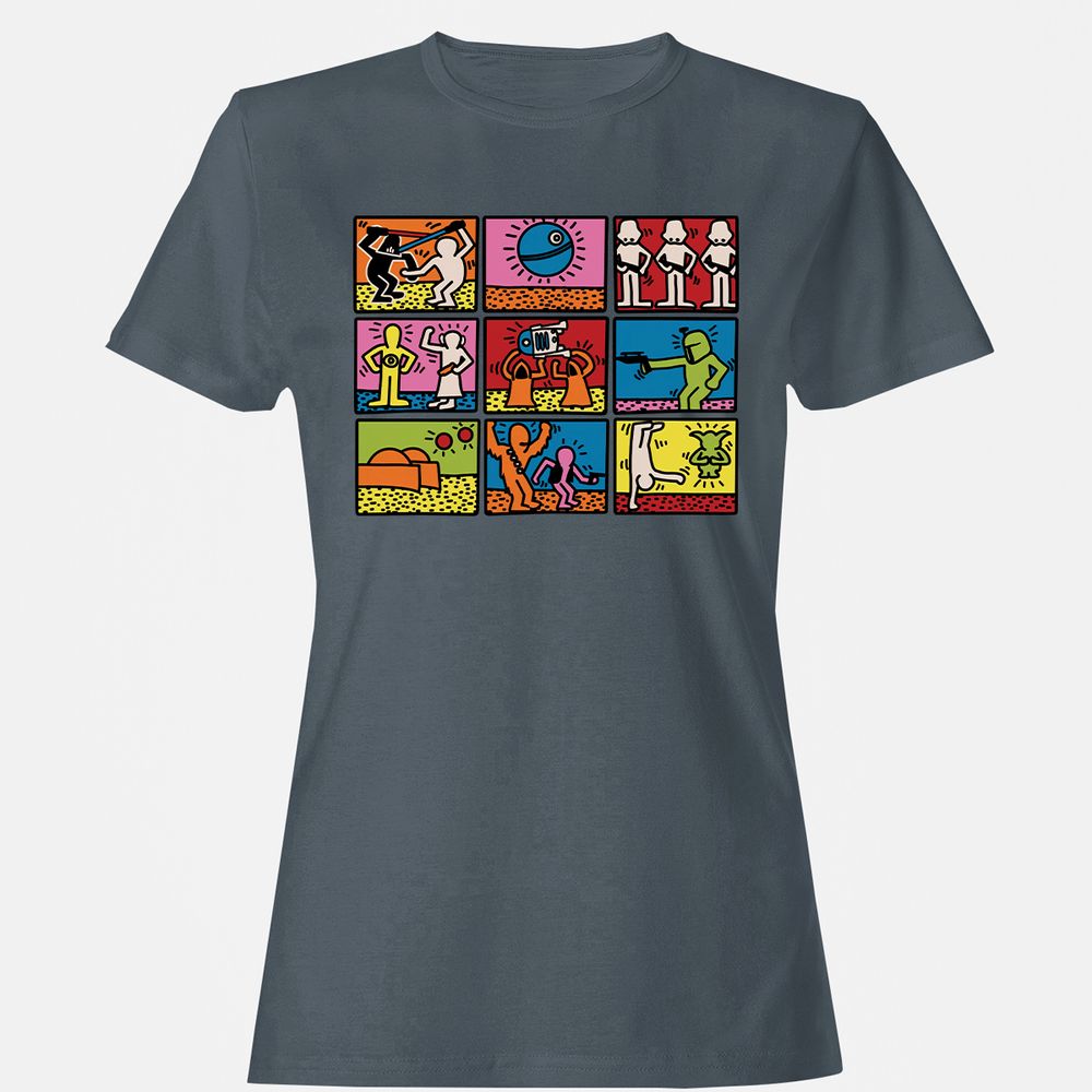 Women's T-Shirt - HD49GUQ4 - Charcoal - 3