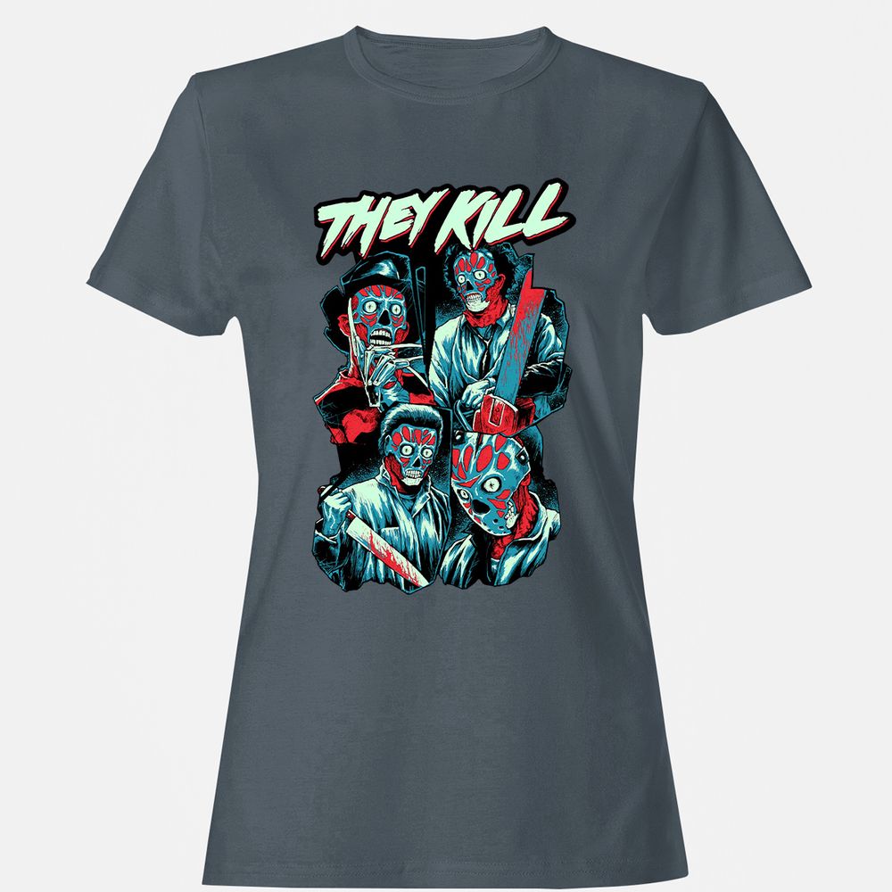 Women's T-Shirt - WJV62VCY - Charcoal - 3